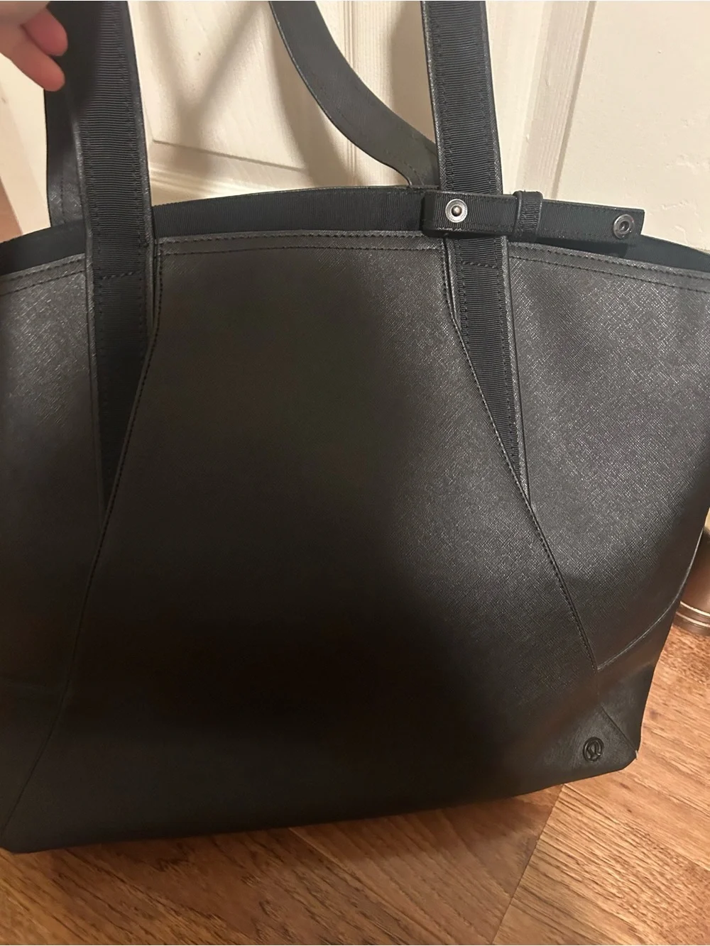 lululemon athletica Black Faux Leather-Look Tote